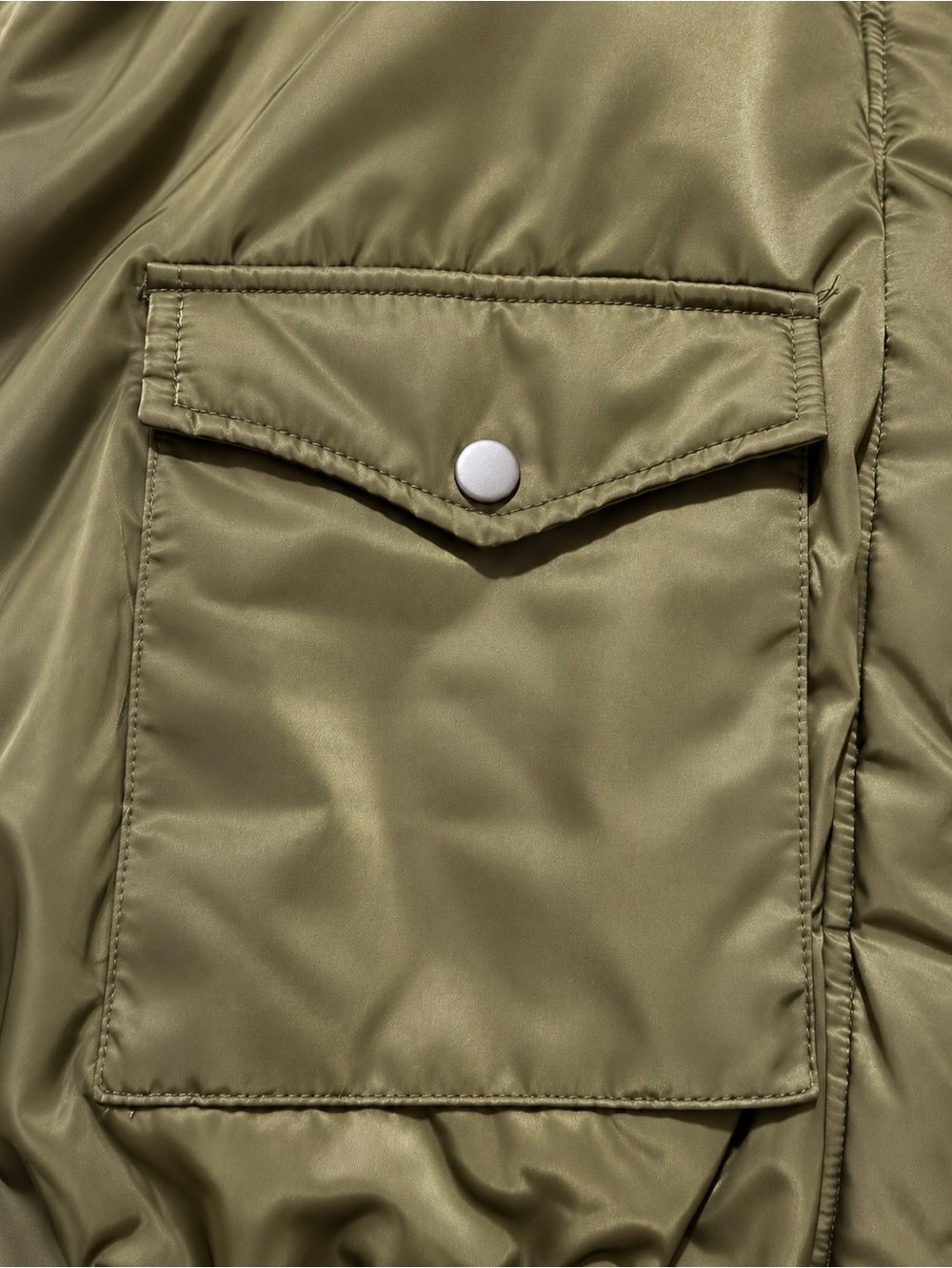 Ci Sono Olive Green Satin Bomber Jacket - Picture 3 of 6